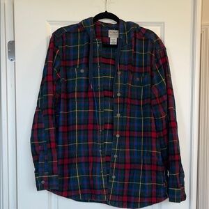 L.L. BEAN button up fleece shirt/jacket with hood